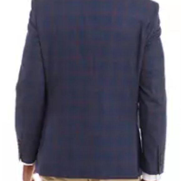 Nautica Modern Fit Plaid Sportcoat L 44, Blue/Red - Picture 3 of 11